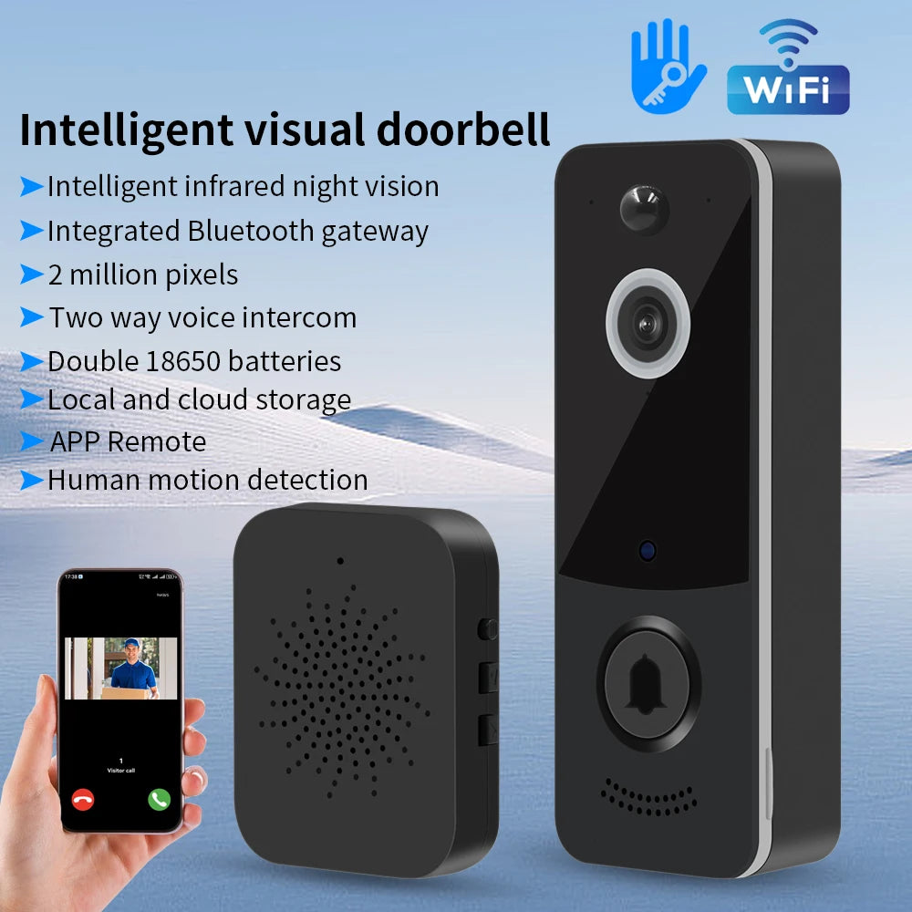 2.4G WIFI Video Doorbell 1080P TTLOCK Outdoor Security Protection Wireless infrared night vision Intercom Camera Ringing Bell