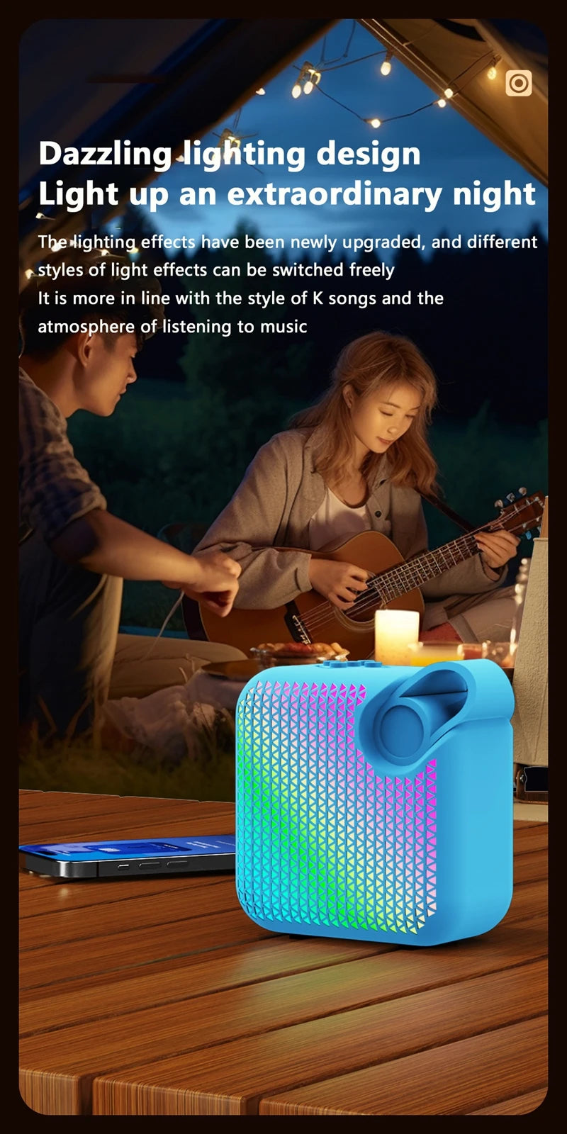 Lenovo Bluetooth Speaker HIFI Speakers Soundbar Portable Bluetooth5.0 Wireless Soundbar 500mAh Battery For Outdoor Indoor Sports