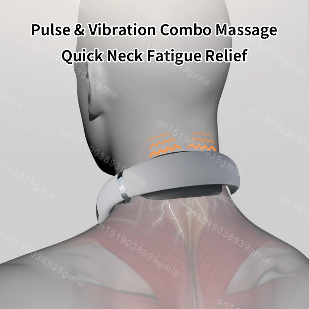 Electric Neck Massager with Heat Therapy & Deep Tissue Pulse - White Massage Cushion Tidesmit