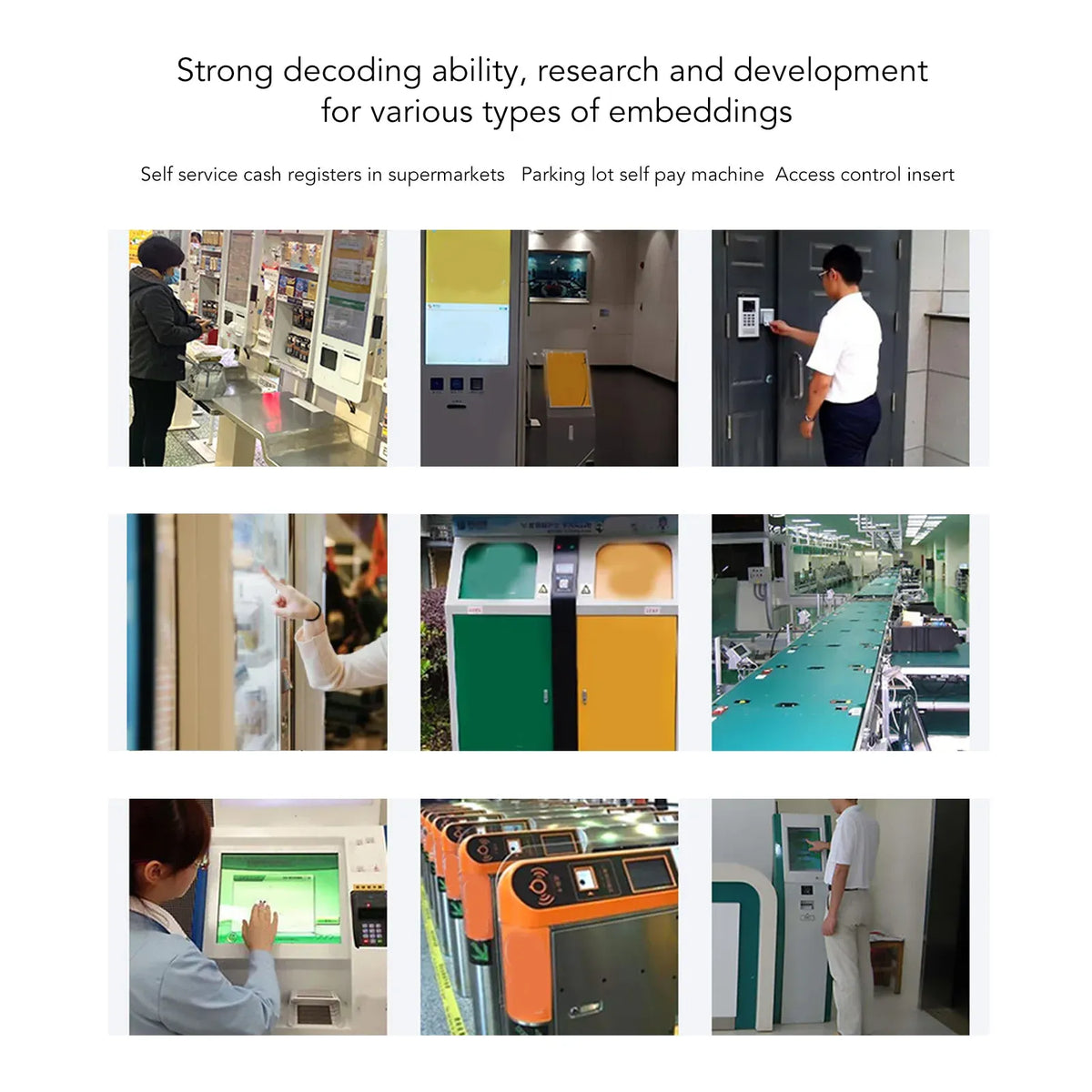 Self-service checkout and access-control terminals with barcode scanning use cases