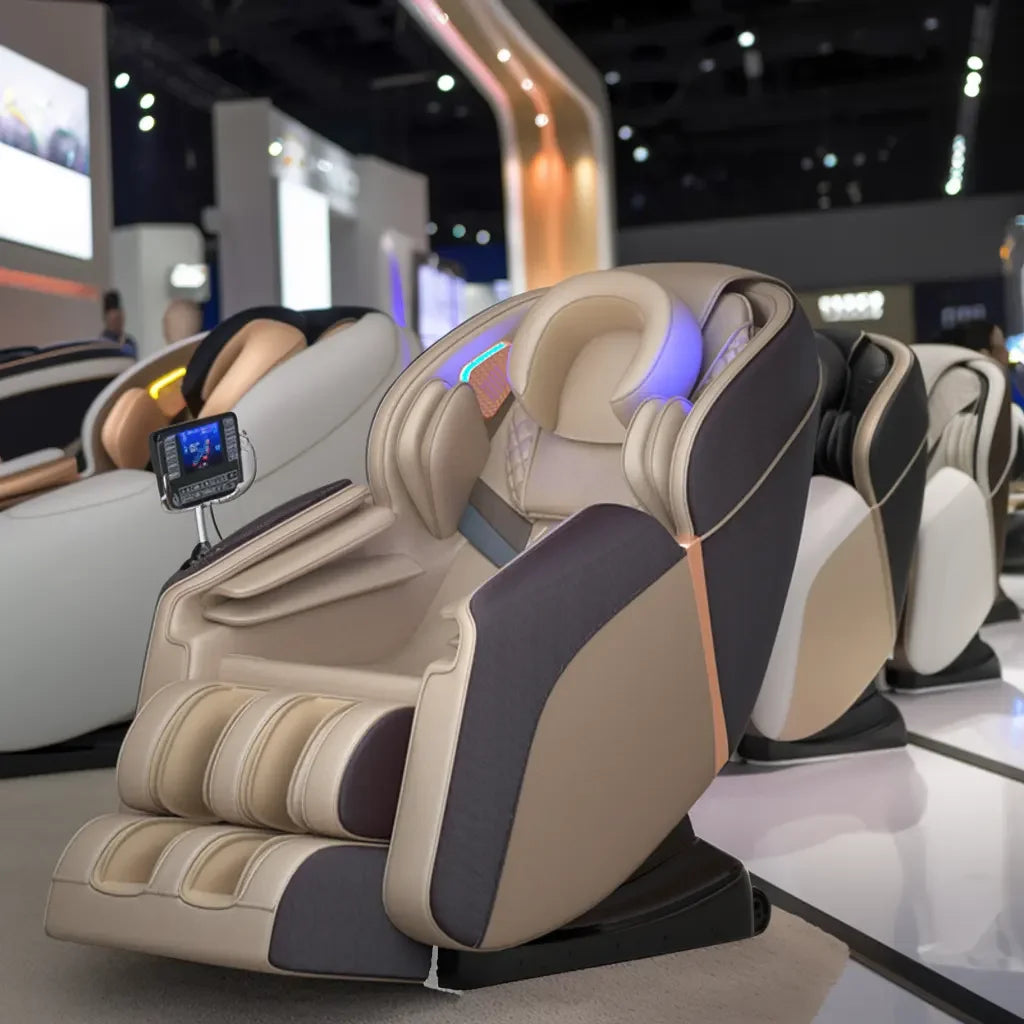 Zero Gravity Massage Chair with Bluetooth - Brown & Gold Full Body Massage Chairs Tidesmit
