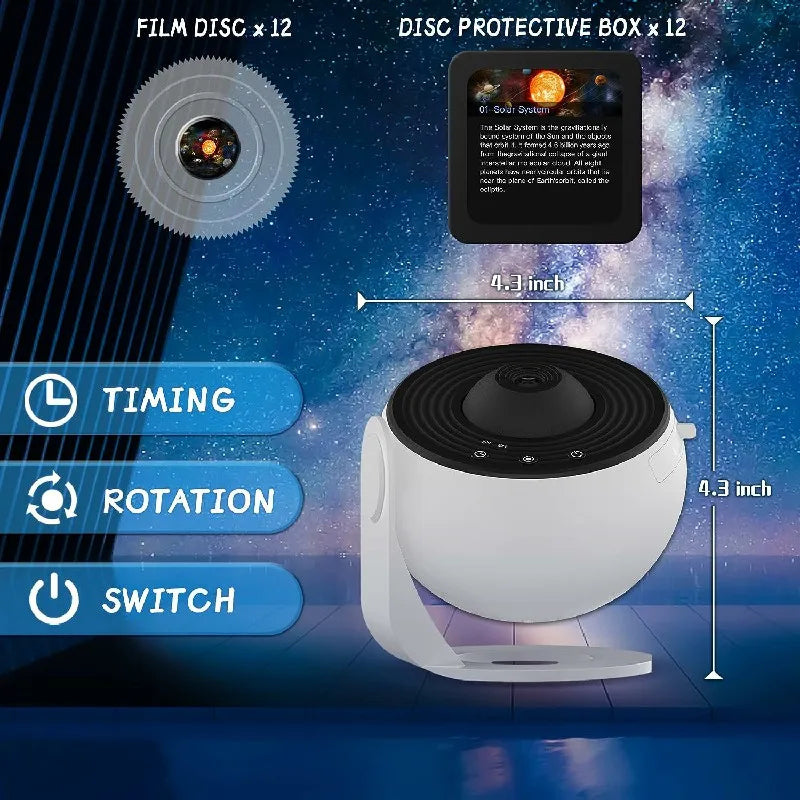 Galaxy Projector Night Light 360 Rotating LED Starry Lamp White Black Tidesmit