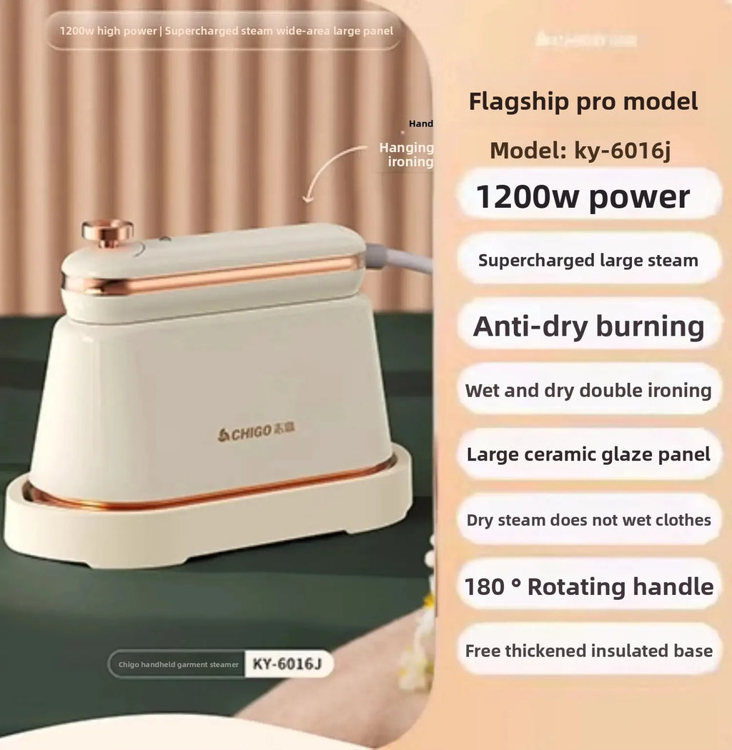 Tidesmit portable handheld steam iron showing compact design for dual dry and wet garment ironing