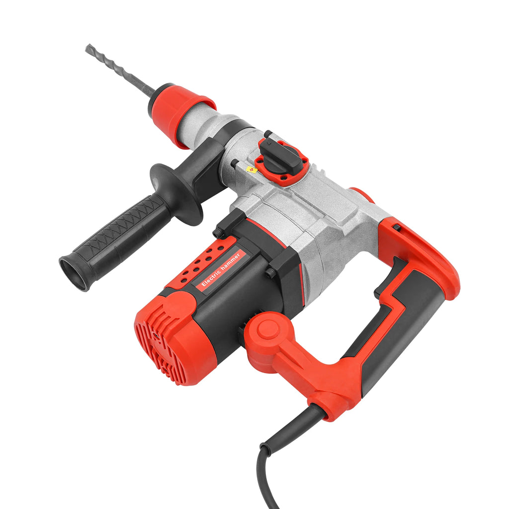 2200W Rotary Hammer Drill with 6 Drill Bits & Toolbox, 4 In 1 Electric Concrete Perforator, Multi-Function Electric Hammer Kit