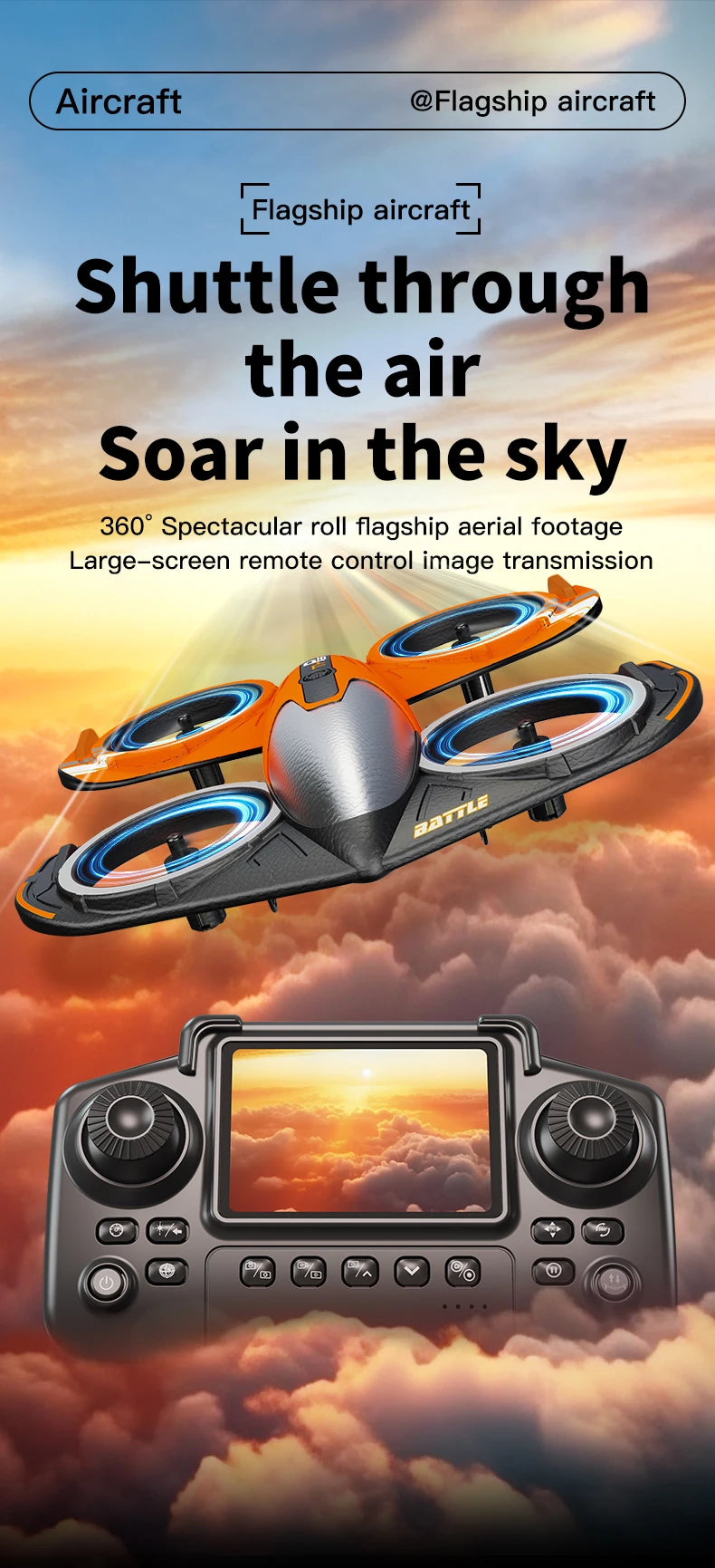 Camera Drone with Screen Remote and Altitude Hold - Tidesmit Tidesmit