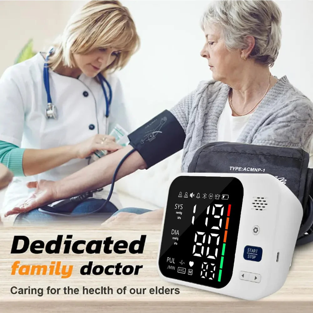 Automatic Tonometer Upper Arm Blood Pressure Monitor High Accurate Pressure Measure Tool Sphygmomanometer Tensiometer BP Monitor