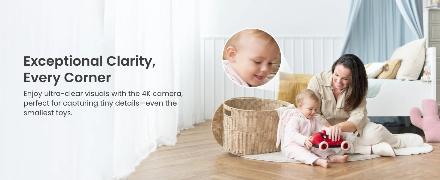 REOLINK 5MP WiFi Security Camera Person/Pet/Crying Detection Indoor Baby Monitor 2 Way Audio PT Auto Tracking IP Camera E1-Pro