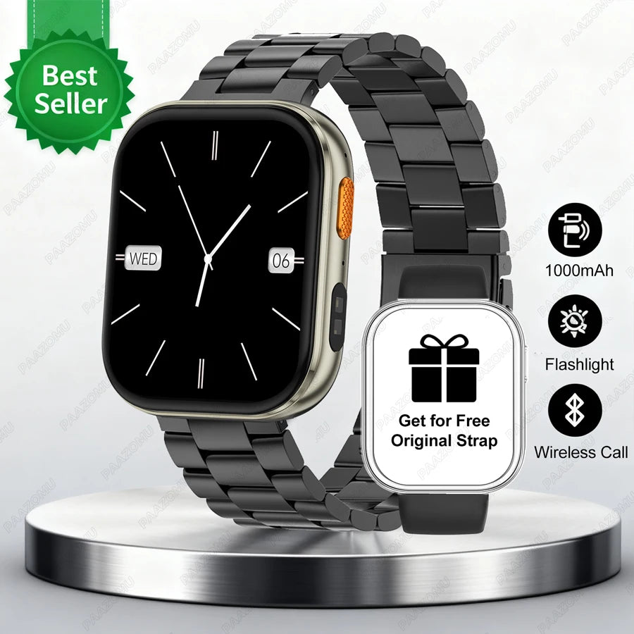 New Smart Watches Men 1000mAh Battery Heart Rate Sleep Monitor Bluetooth Call IP68 Waterproof Smartwatch Women For Android iOS
