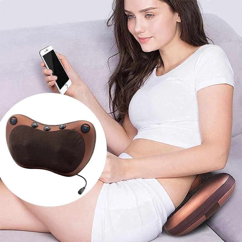Electric Cervical Neck Massager with Heat Therapy & Spine Support Massage Cushion Tidesmit