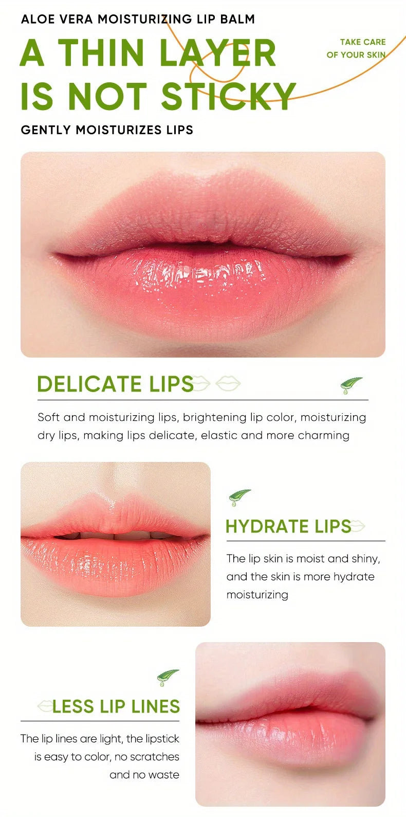 Aloe Lip Balm 3 Pack: Nourishing Lip Care Treatment by Tidesmit Lip Care Tidesmit