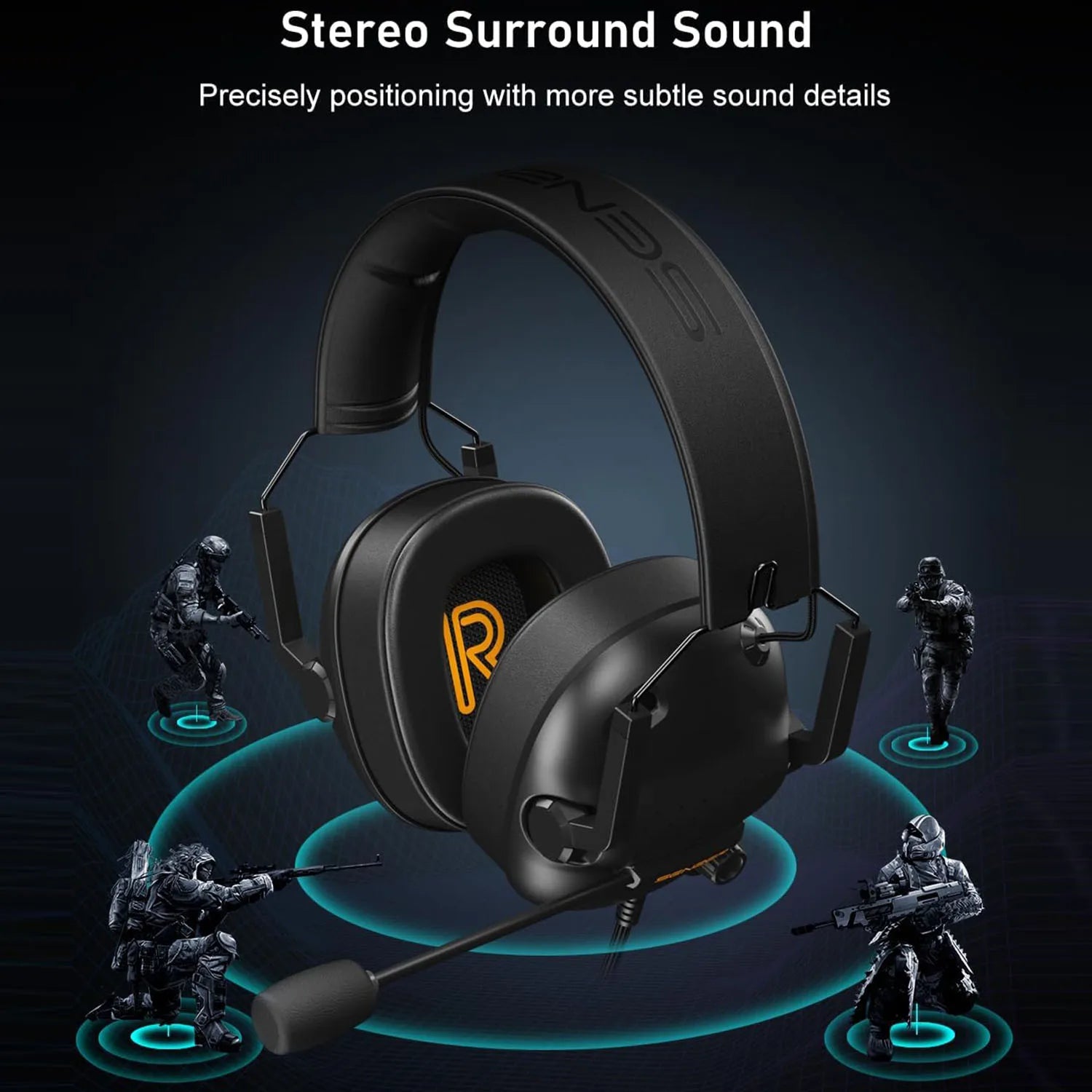 Wired Gaming Headset with Mic - Noise Cancelling PC PS5 Console Audio Tidesmit