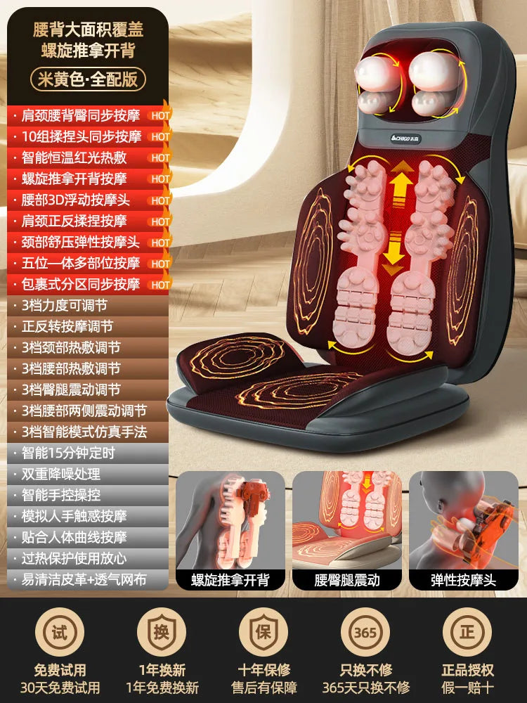 Electric Massage Cushion with Deep Tissue Kneading and Heat Therapy Massage Cushion B Tidesmit