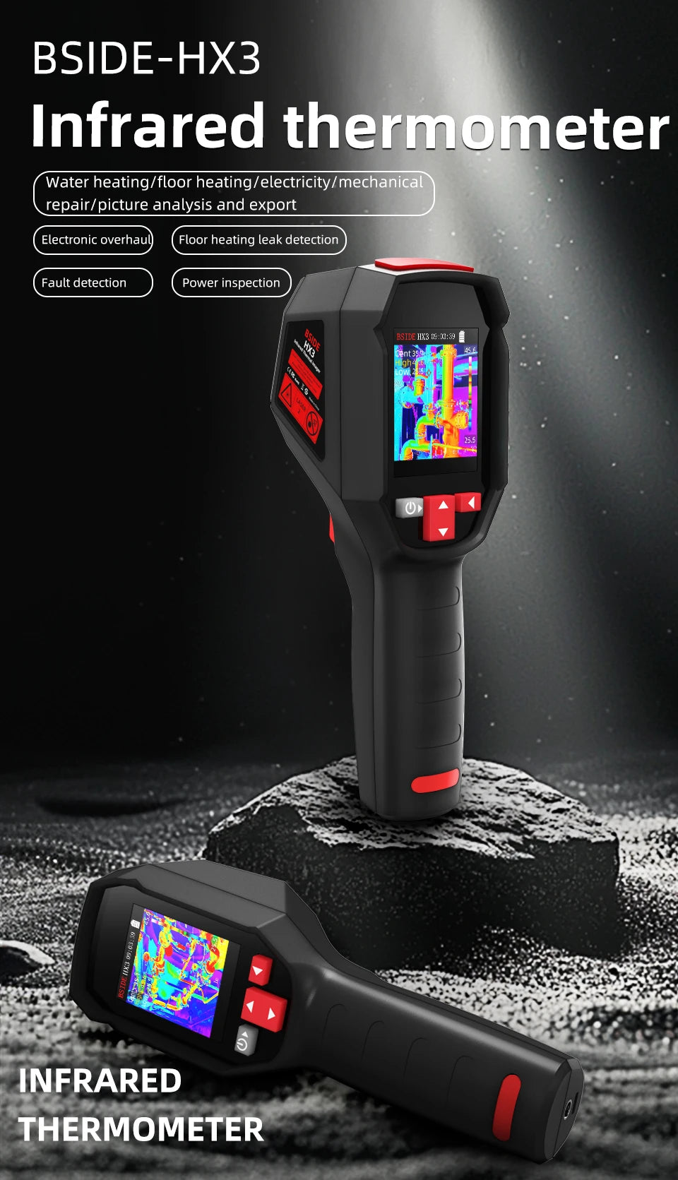 BSIDE Handheld Thermal Imaging Camera Industrial HX3 -20-550C HD Resolution PCB Pipe Inspection Fire Safety Thermal Imager