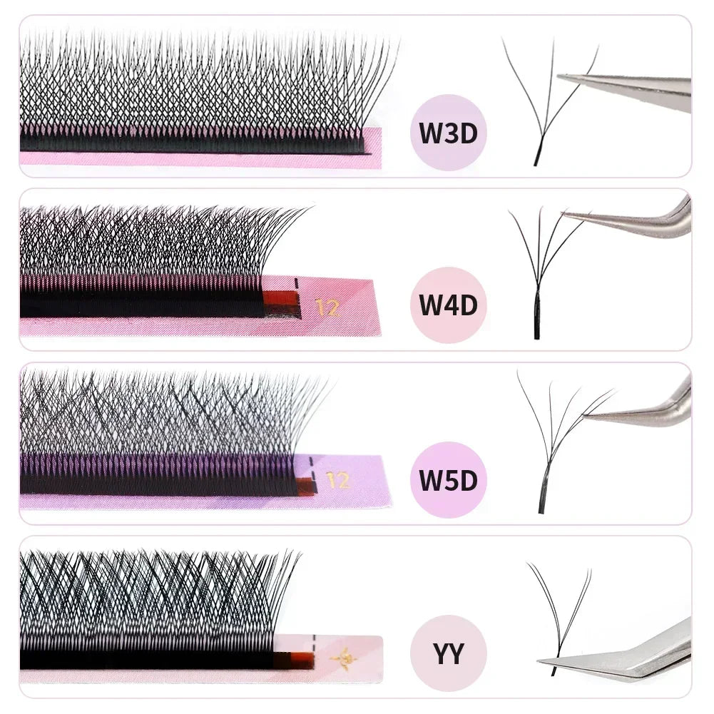 W Shape 7D Volume False Eyelashes 0.07mm D Curl - Soft Faux Lashes False Eyelashes Tidesmit