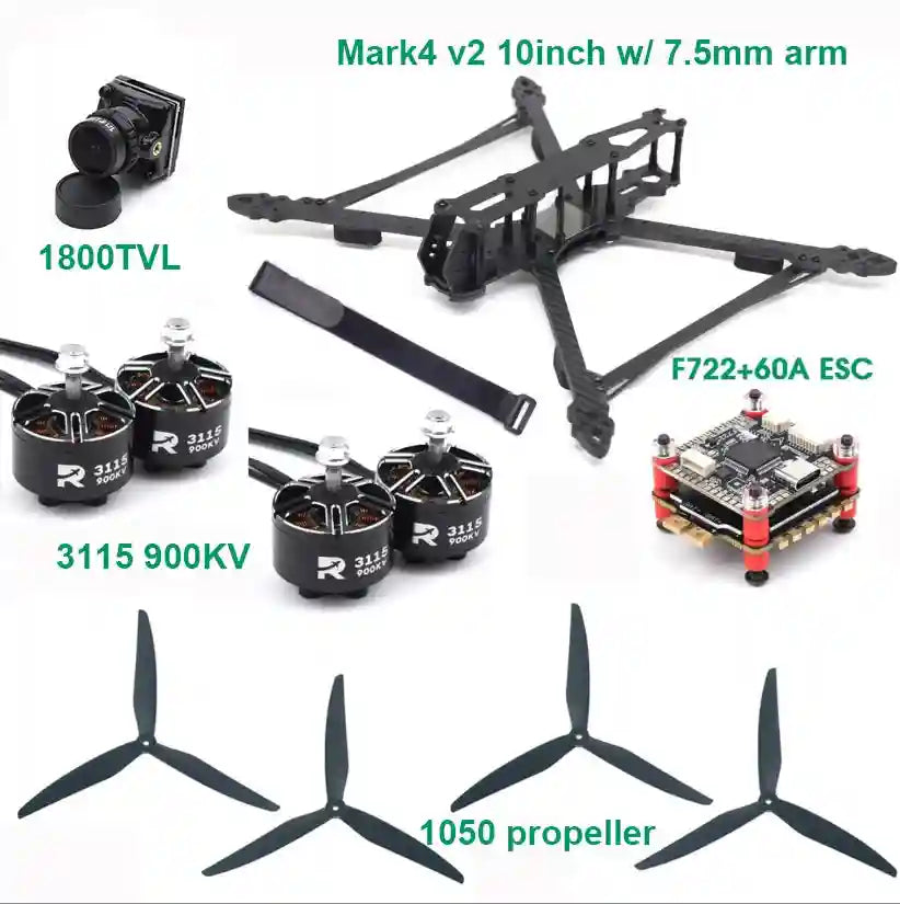 10 Inch FPV Racing Drone Frame Kit with F7 Flight Controller Tidesmit