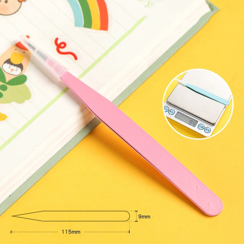 Eyelash Tweezers Set for False Eyelashes - Precision Applicator Tools False Eyelashes Pink Straight Tidesmit