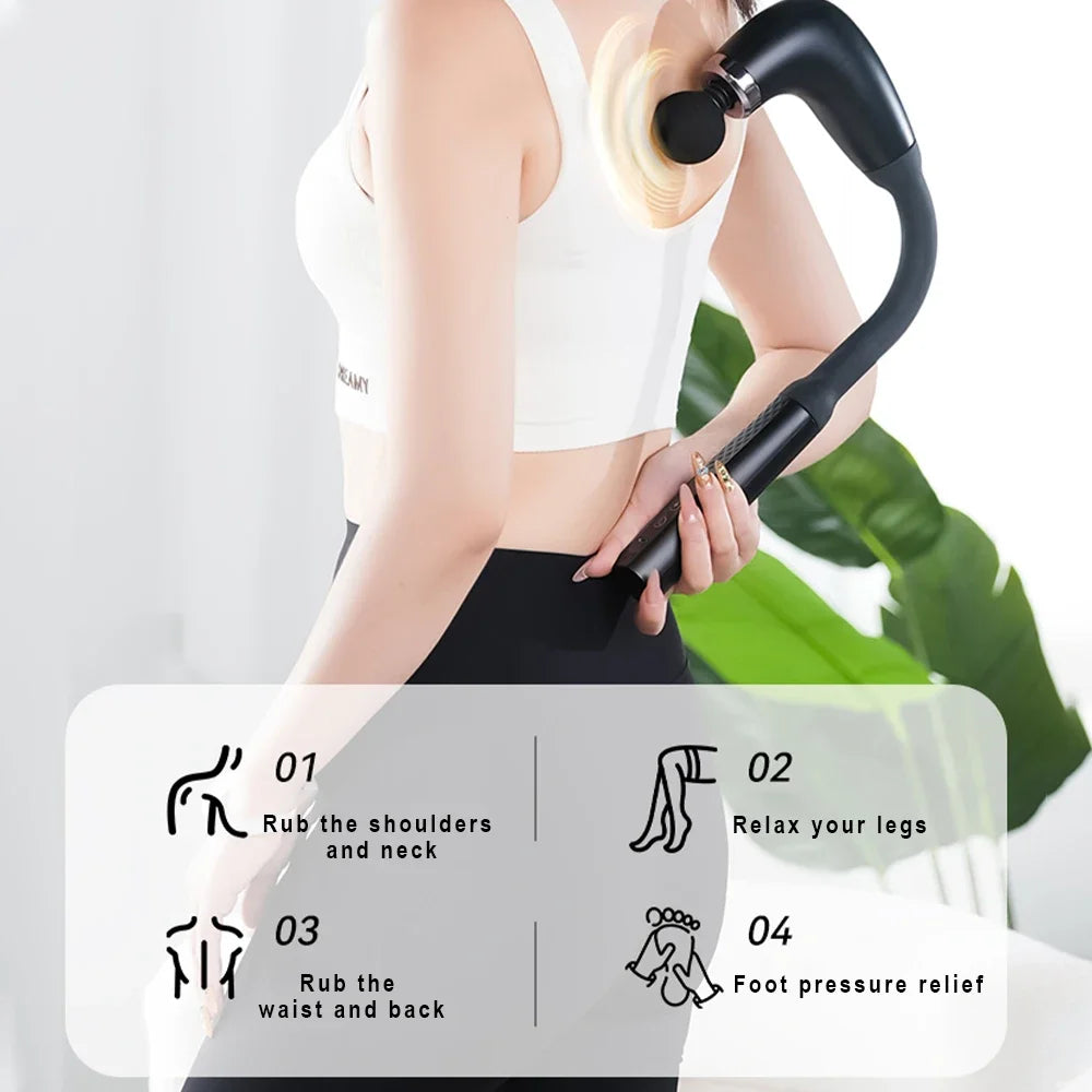 Back Massage Gun with Extended Handle for Targeted Deep Tissue Relief Back Massage Instrument Tidesmit