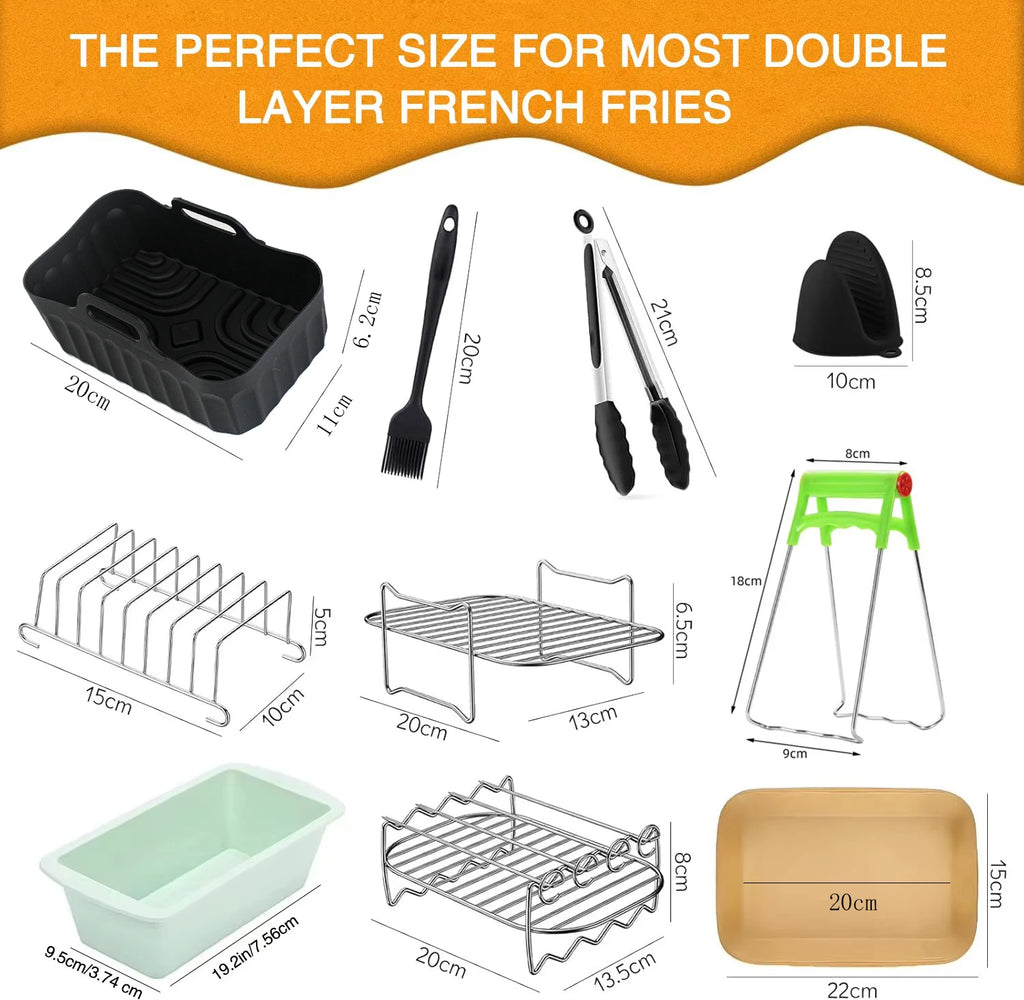Air Fryer Accessories Set for  Ninja Foodi Max Dual Zone Air Fryer AF400EU/AF300EU/AF451EU  With Silicone Air Fryer Mold Baking