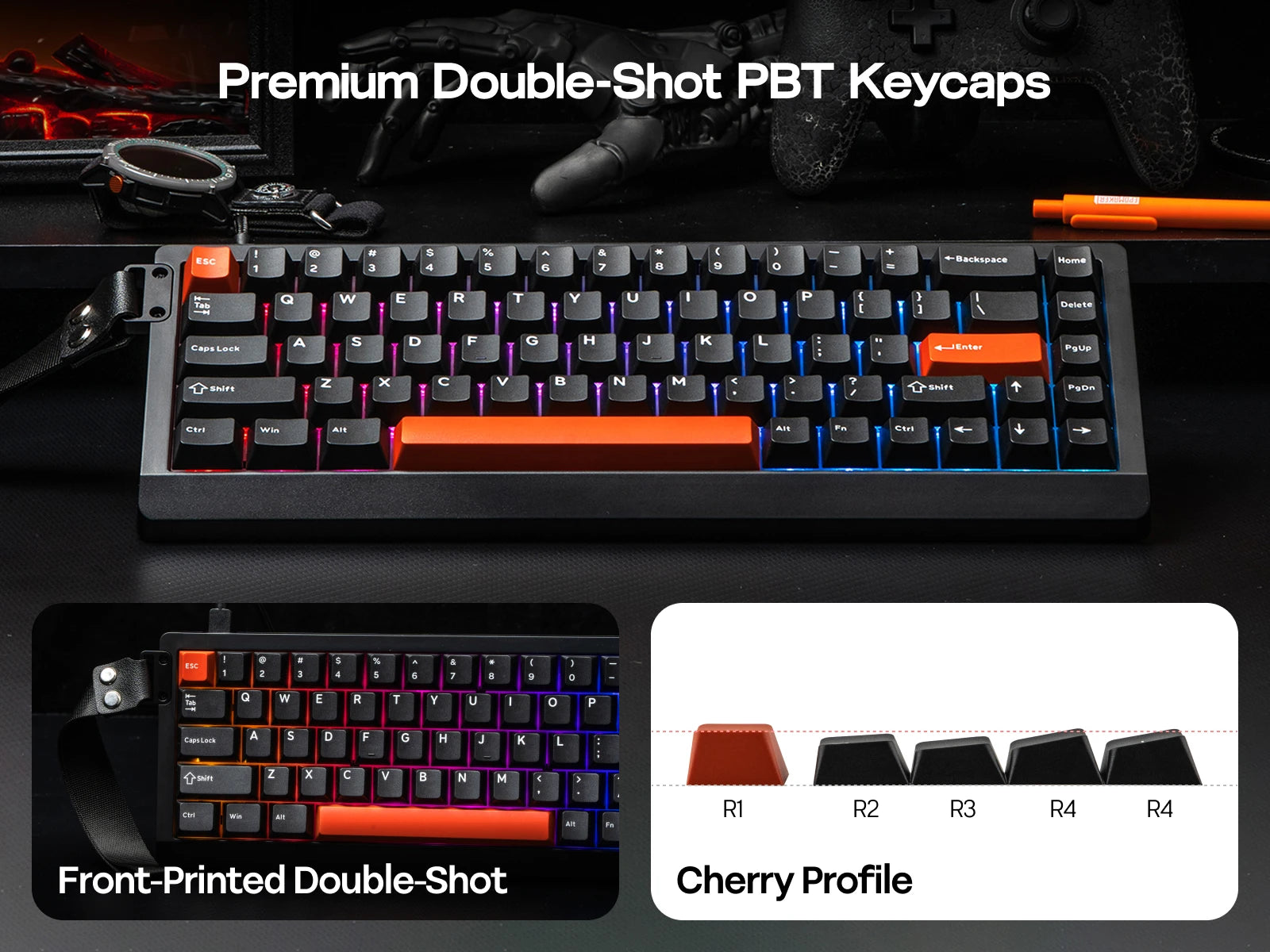 EPOMAKER HE68 Lite 65% ANSI US Layout Tray-Mounted Wired Hall Effect Magnetic Mechanical Keyboard DKS SOCD RGB Backlight