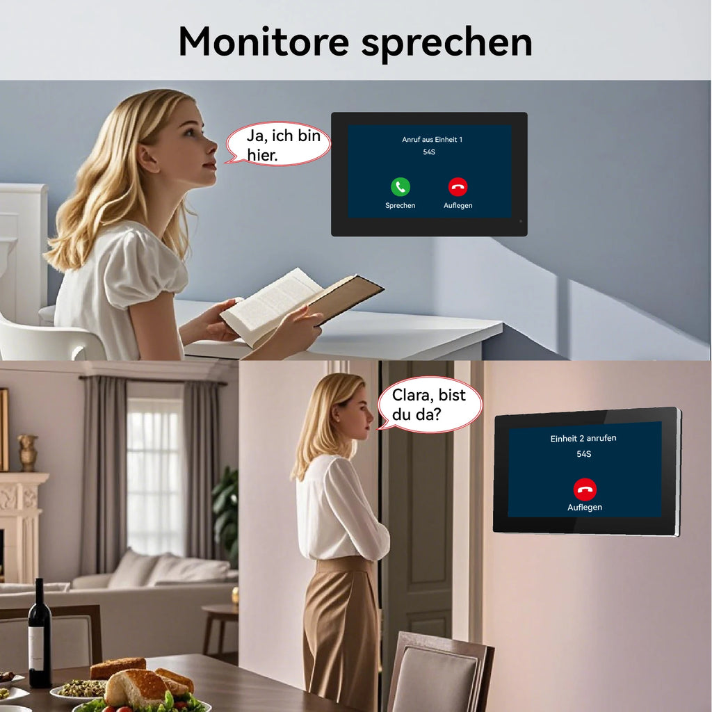 New 10 Inch Wifi Video Door Bell Intercom System with RFID Doorbell Camera Family Multi Nits Apartment Video Door Phone Intercom