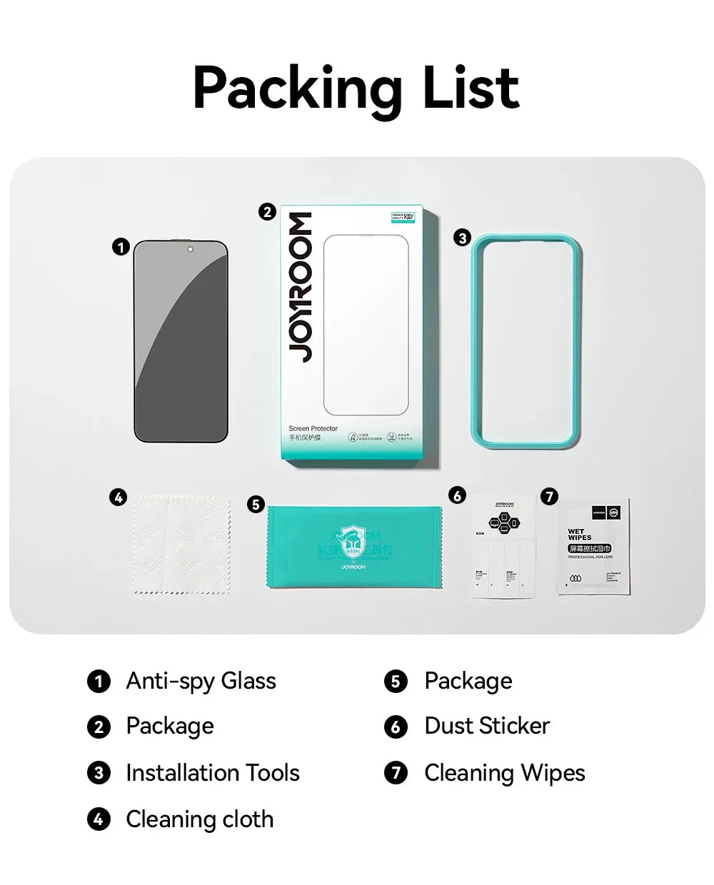 Privacy Screen Protector for iPhone 17 Pro Max - 9H Tempered Anti-Spy Glass Tidesmit