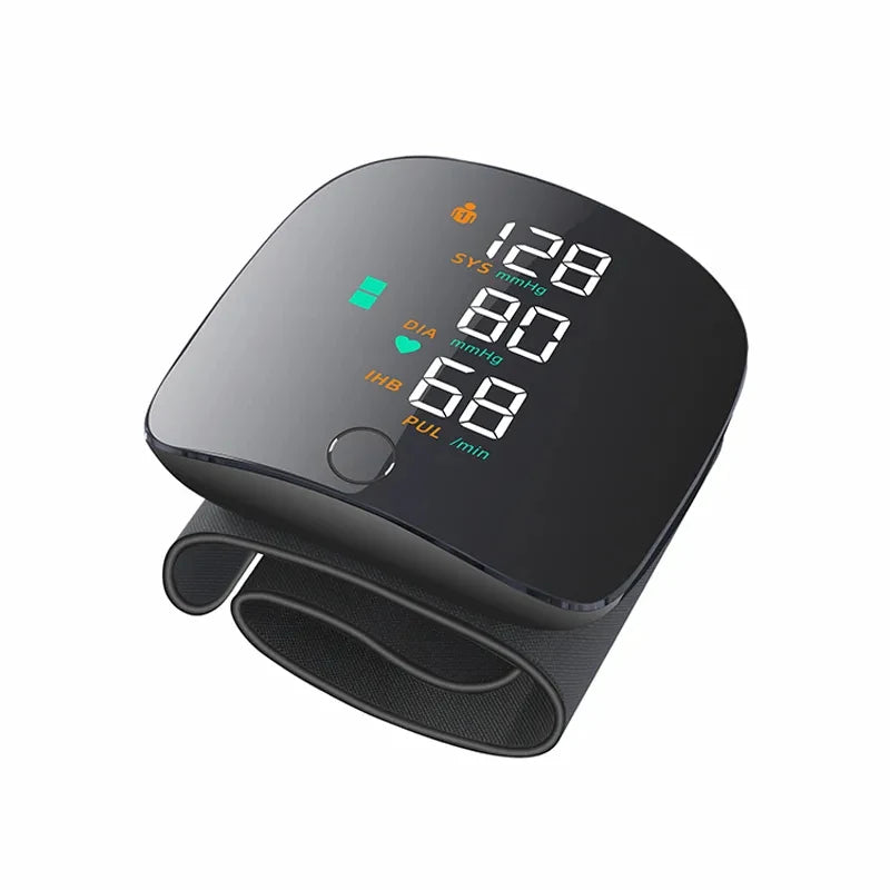 New LED Rechargeable Digital Wrist Blood Pressure Monitor Sphygmomanometer Tonometer Tensiometer Heart Rate Meter BP Monitor