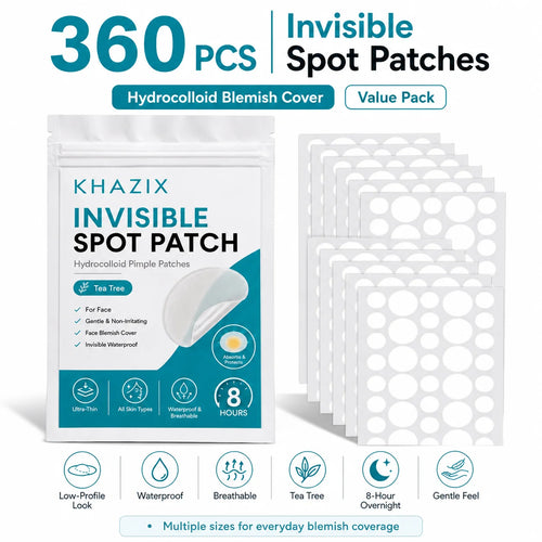 Hydrocolloid invisible spot patches tea tree 360 pcs value pack with stacked round patches