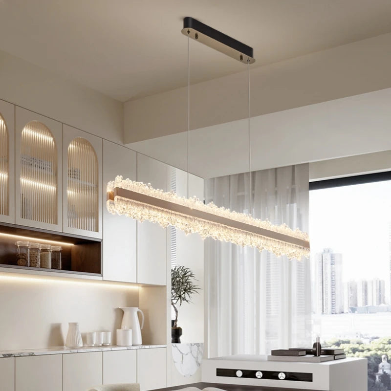 LED Ring Light Chandelier 120cm - Dimmable Rose Gold & Grey Tidesmit