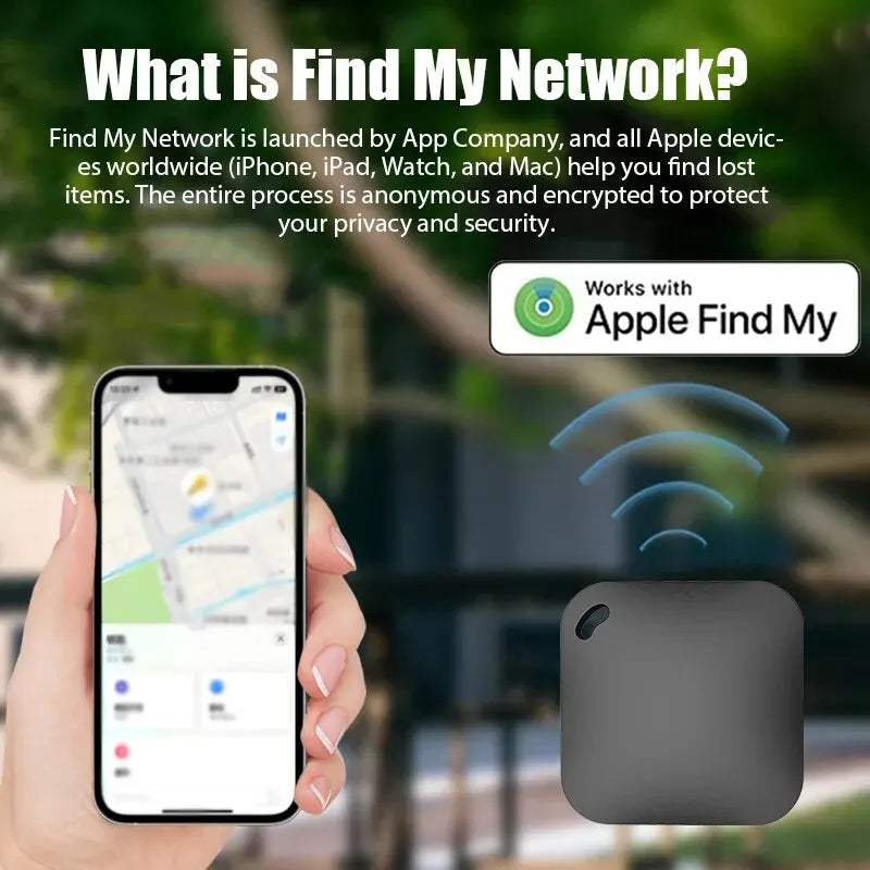 Bluetooth GPS Tracker for Apple Find My, Anti-Lost Tag - Black Tidesmit