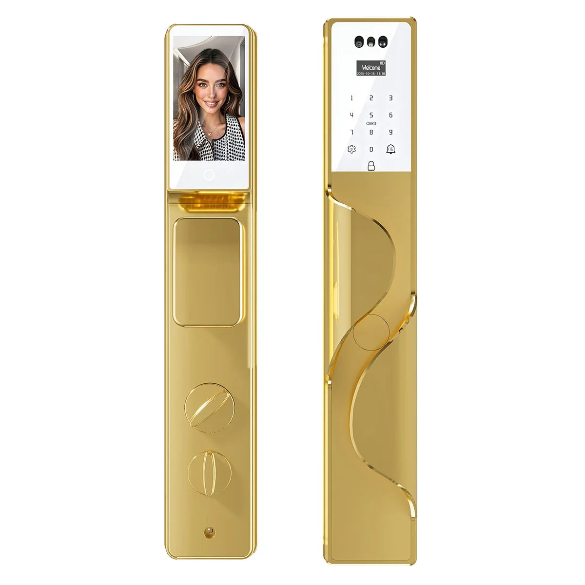 Waterproof Smart Door Lock with Camera Video Monitoring Intercom Palm Vein 3D Face Recognition Tuya Electric Door Lock
