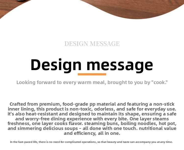 Design message panel for electric hot pot, with large bold heading text
