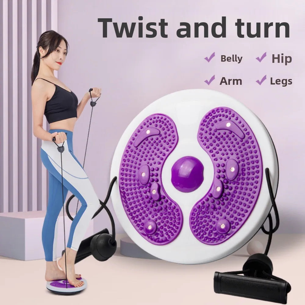 Waist Twisting Disc with Pull Ropes - Non-Slip Portable Fitness Tool Body Shaping Massage Equipment Tidesmit