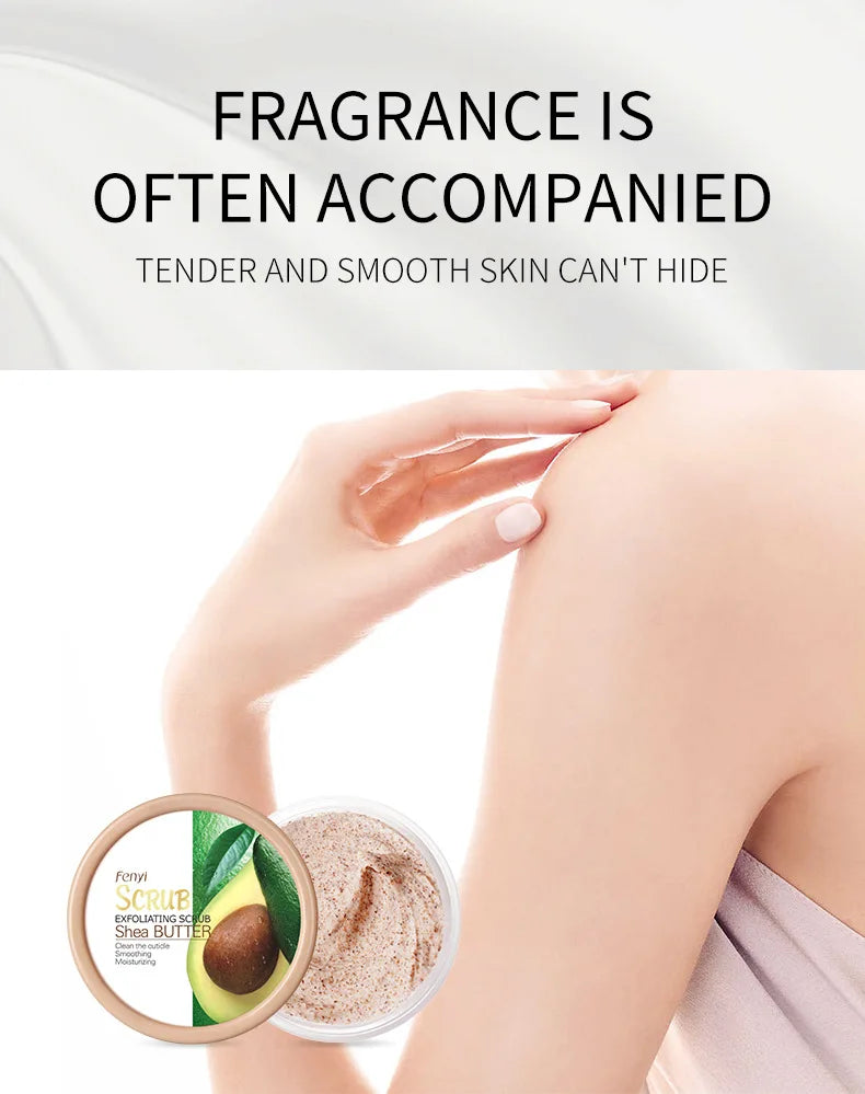 Shea Butter Body Scrub – Natural Exfoliating Skin Polish 100g Scrubs Treatments Tidesmit