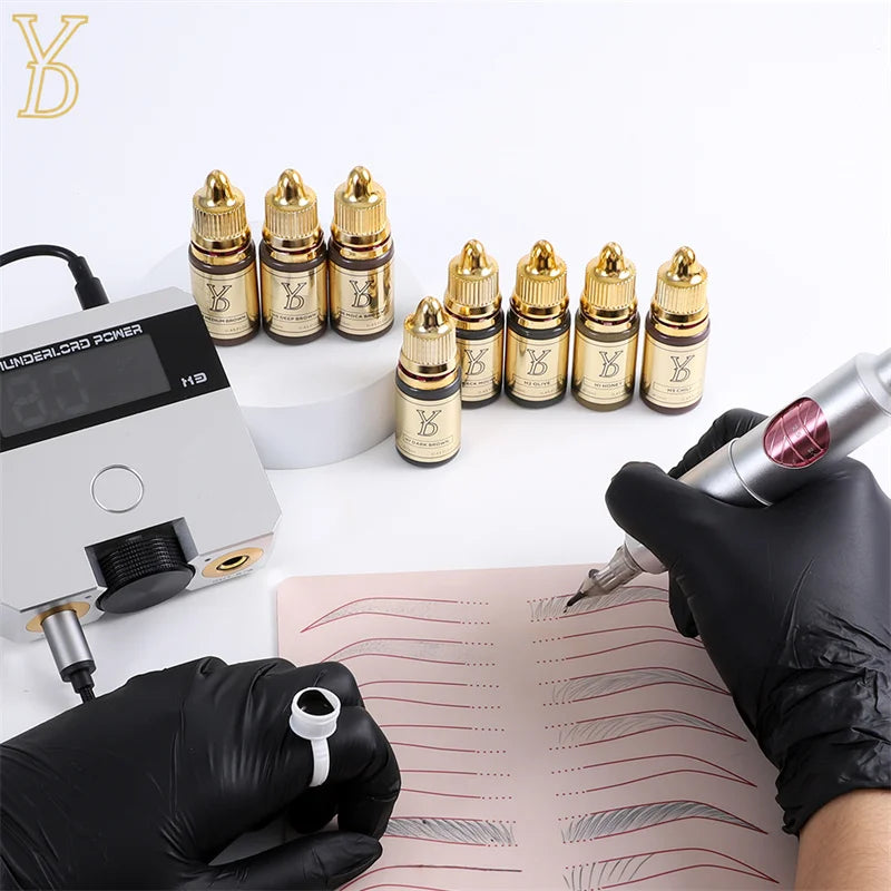Microblading Pigment Ink Set - 8-Piece Professional Fluid Cream Permanent Makeup Machines Tidesmit