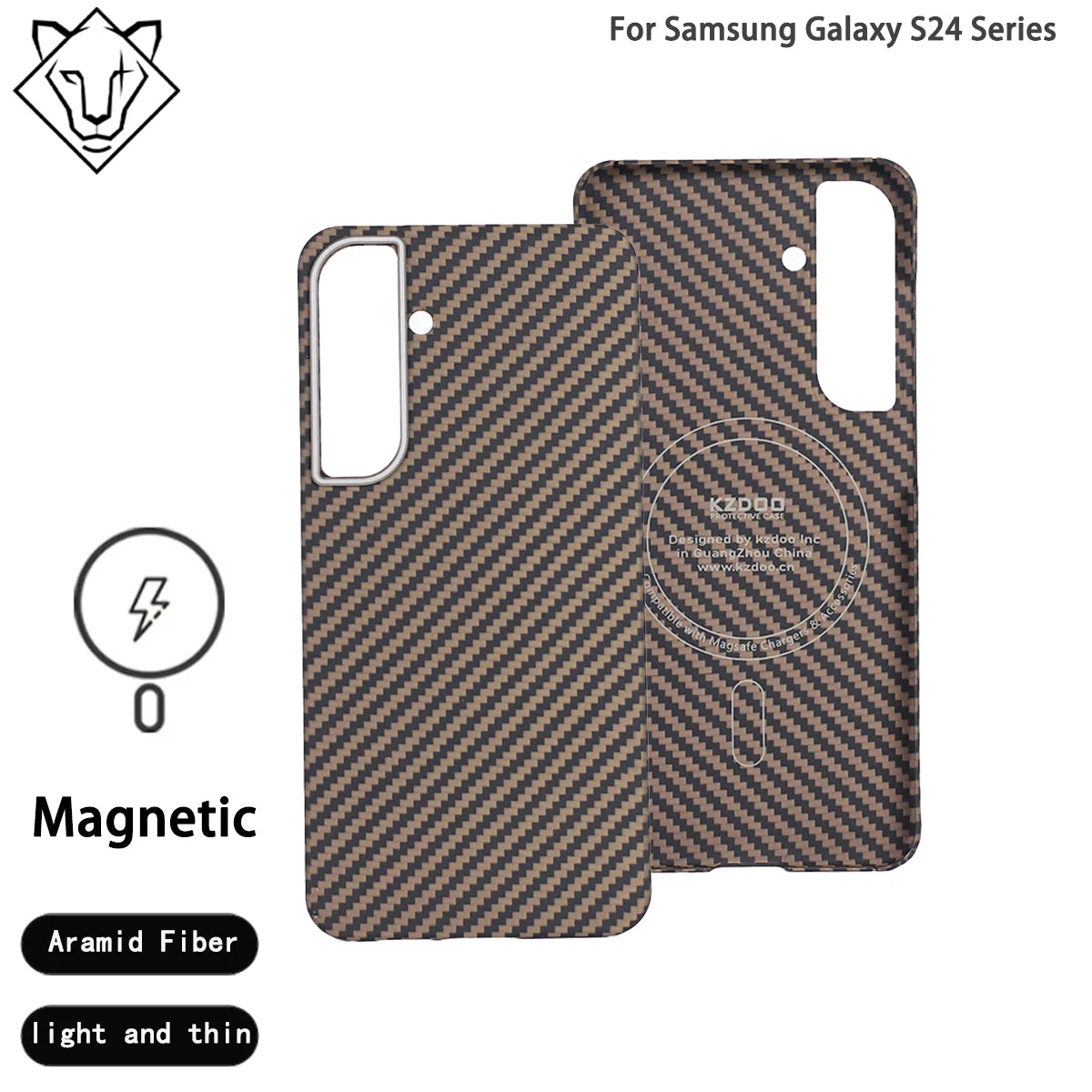 Samsung Galaxy S24 Ultra Aramid Fiber Case: Slim Military-Grade Protection Brown Tidesmit