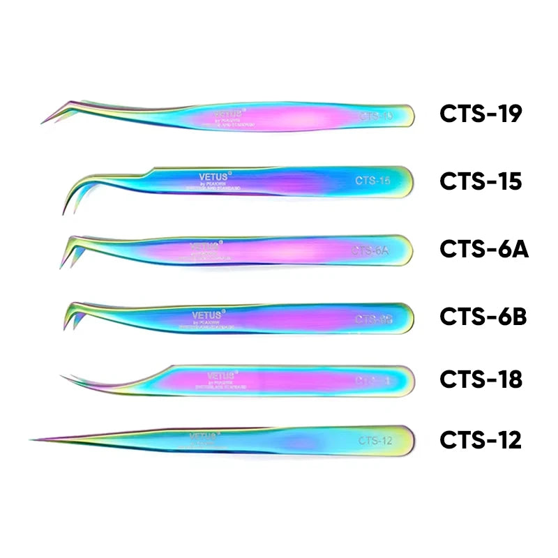 Eyelash Extension Tweezers: Precision Stainless Steel Pro Tools False Eyelashes Tidesmit