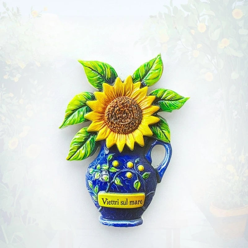 Vietri Sul Mare Fridge Magnet - Artisan 3D Ceramic Vase Souvenir Unique Italian Coastal Gift for Travel Mediterranean Home Decor