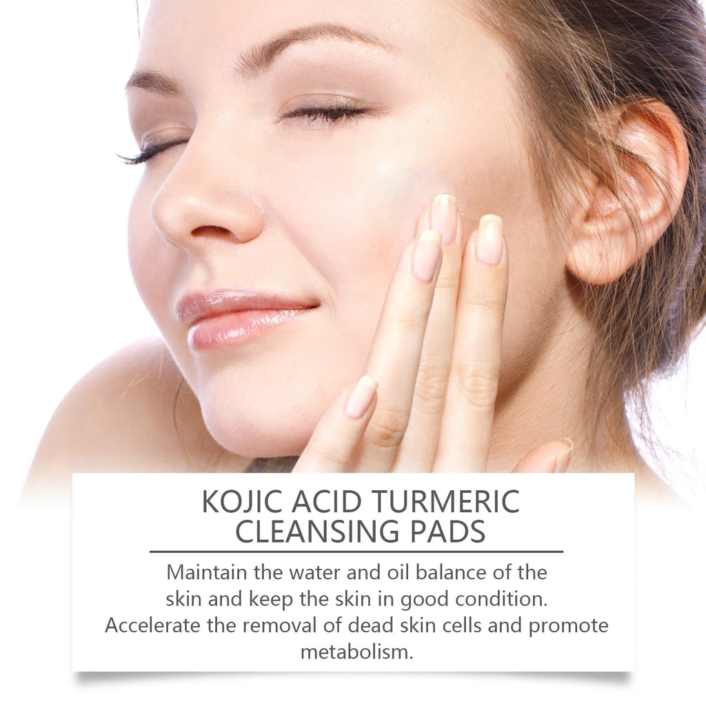 Turmeric Kojic Acid Cleansing Pads Exfoliating Pads Facial Sponges For Cleansing Exfoliating Daily Cleansing Skin Care Tools