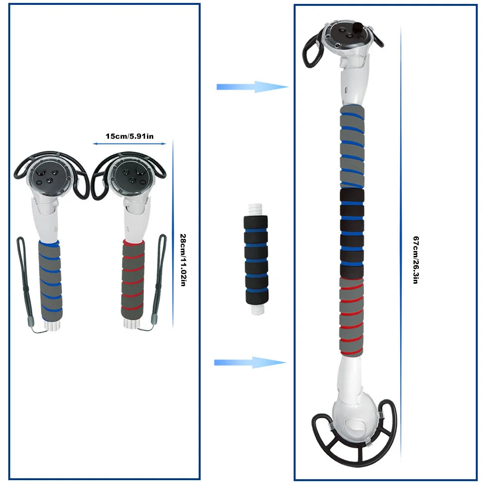 Meta Quest 3 VR Controller Grips - 3-in-1 Ergonomic Extended Handle Set Tidesmit