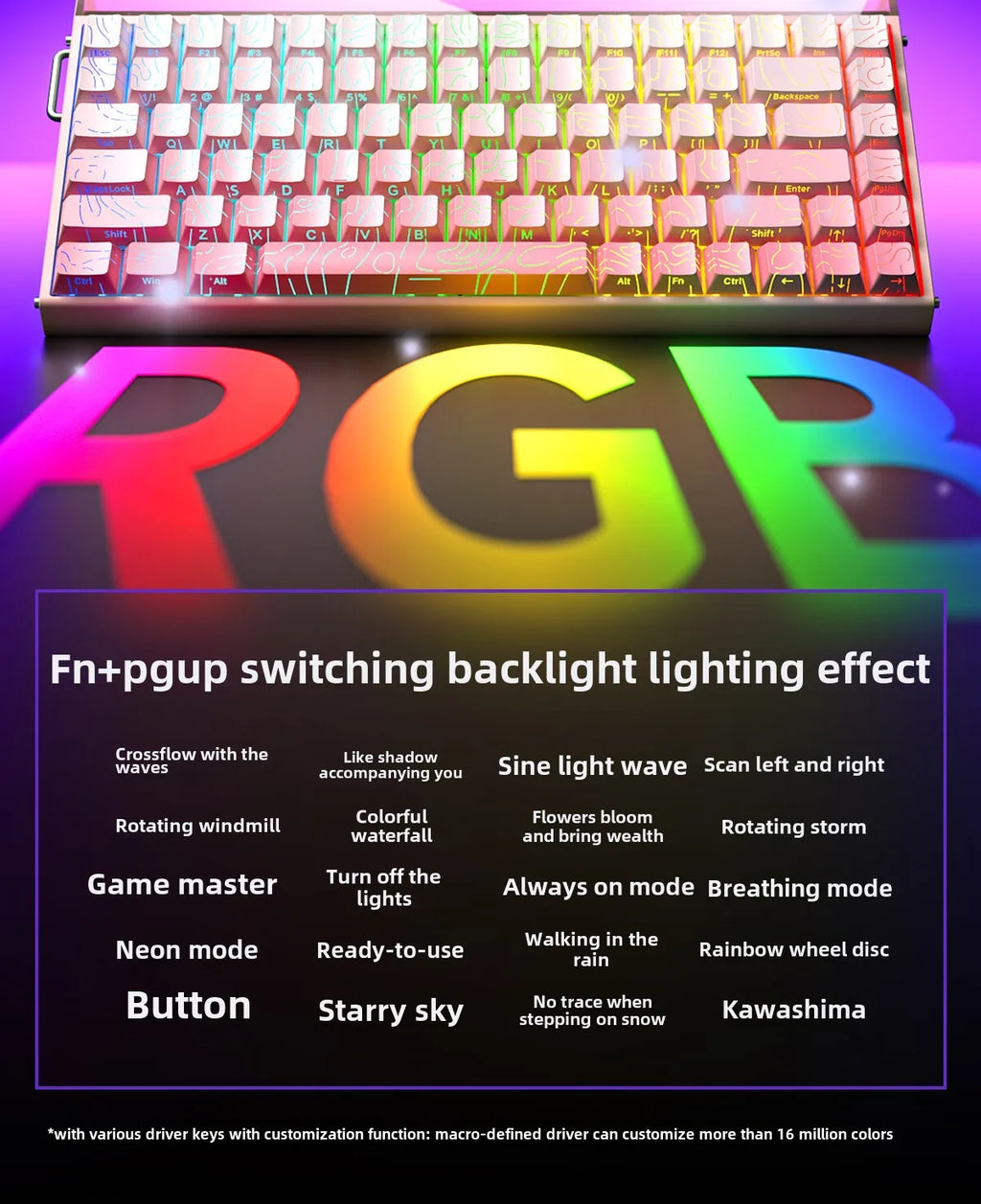 AULA HERO84 HE Magnetic Switch Wired Mechanical Keyboard RGB Music Rhythm 8K Return Rate Keyboard Computer Accessorie for Gamer