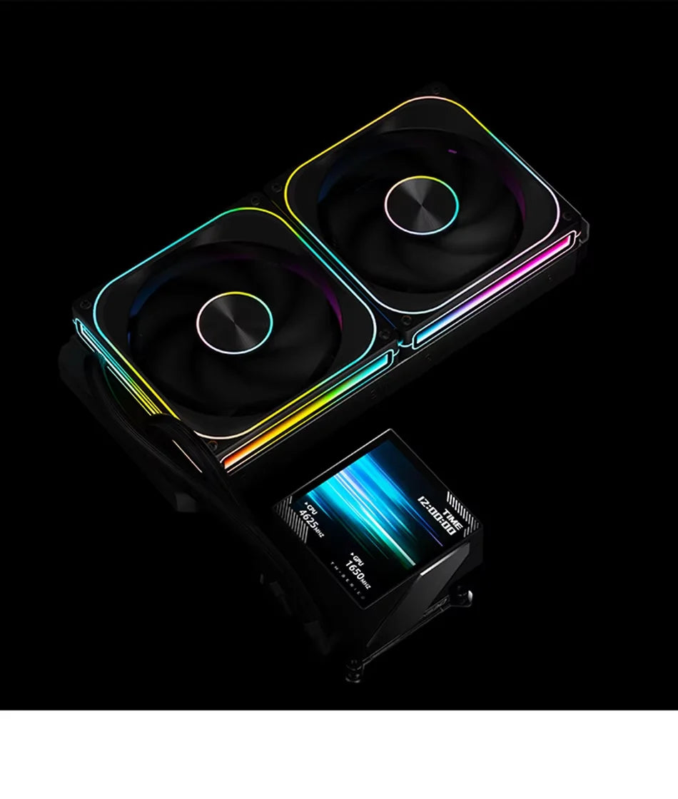 Jonsbo TM-280/TM-360 Integrated Water Cooling Radiator 3.95-inch Screen ARGB Lighting Effect Desktop Computer Case Water Cooling