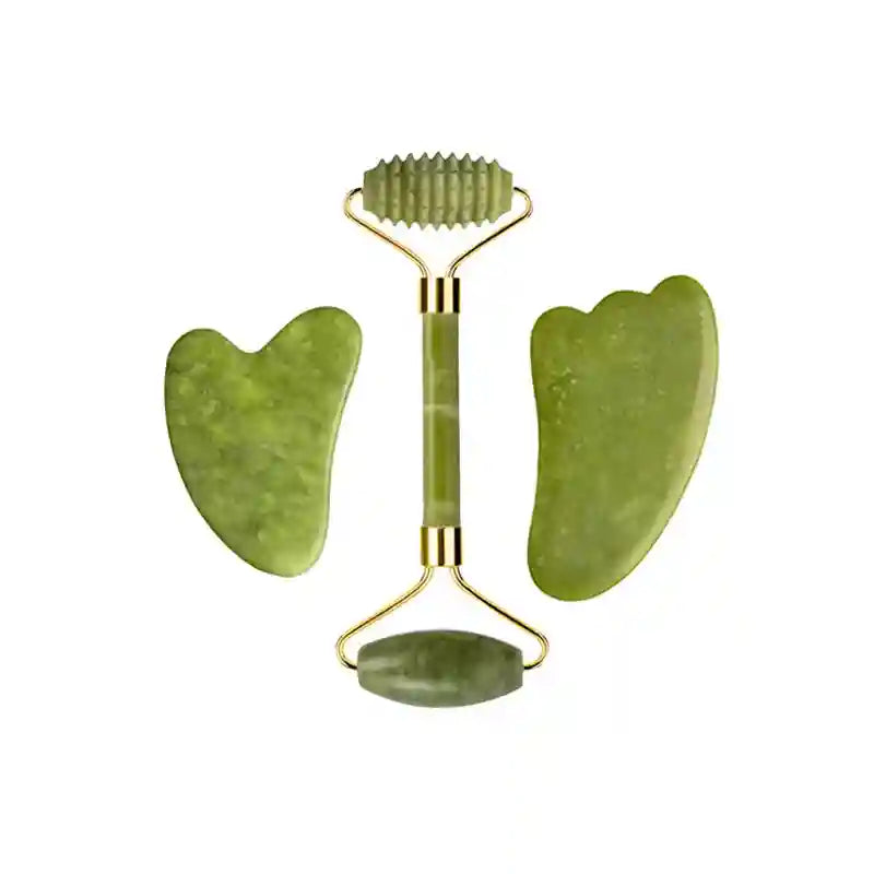 Jade Roller and Gua Sha Set: Natural Facial Massage Tool Kit Massage Roller Type 04 Tidesmit
