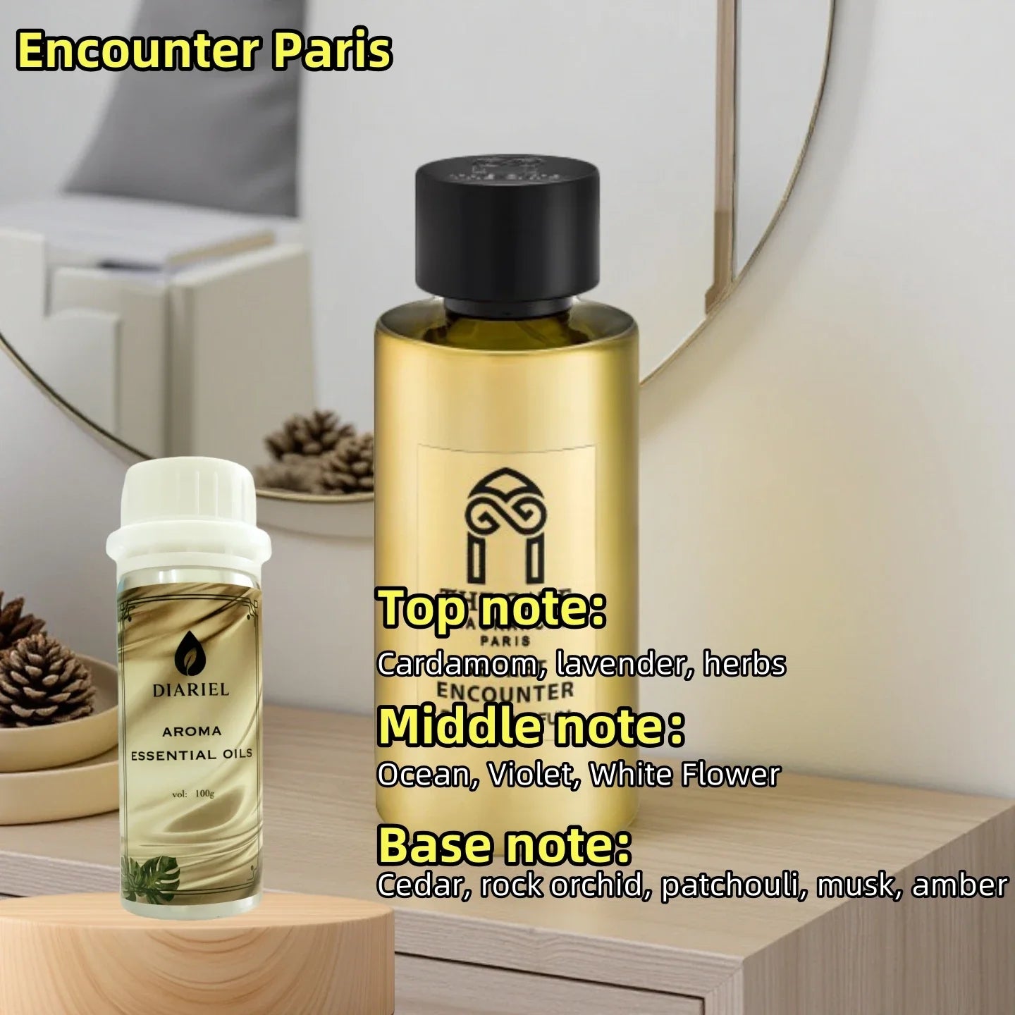 100ml Diaurelle Diffuser For Fragrance Oils Scent Hotel Premium Essential Oil for Aromatherapy Diffuser Waterless Diffuser Oil