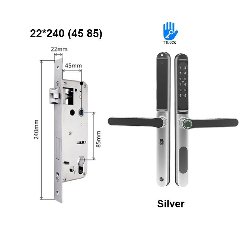 TTLock App Smart Aluminum Door Lock Waterproof Fingerprint Digital Password RFID Keyless Electronic Sliding Glass Door Lock