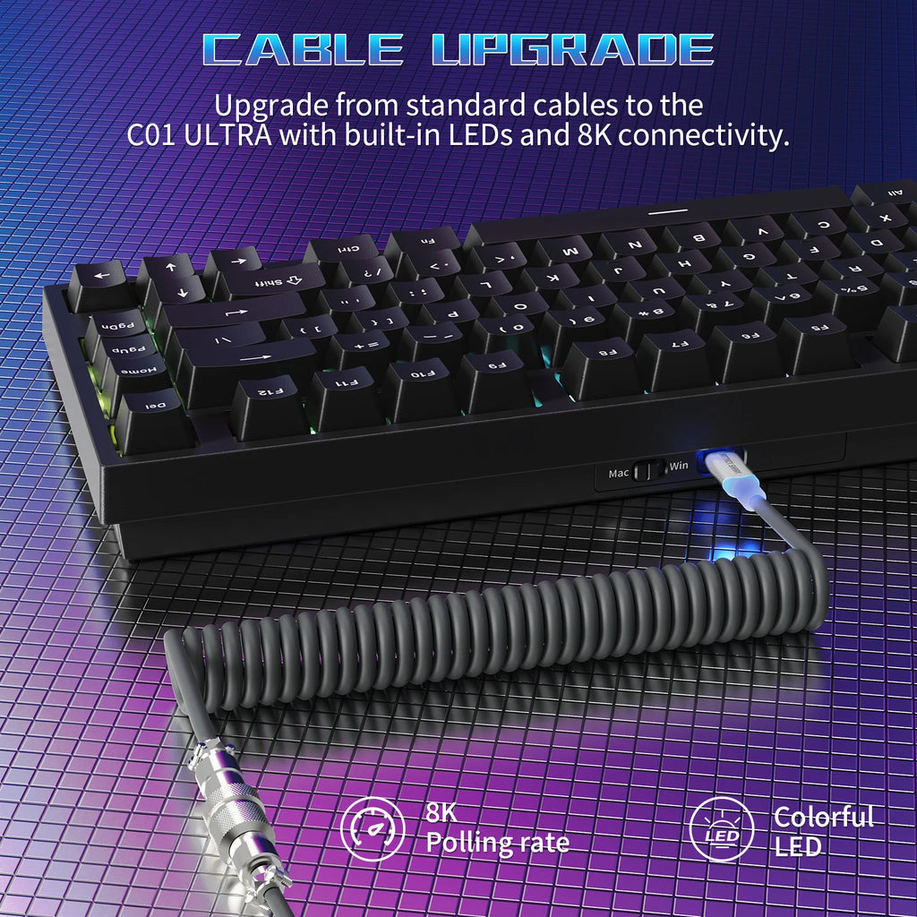 ATTACK SHARK R82 HE Rapid Trigger Wired Mechanical Gaming Keyboard TKL NKRO with 8K Polling,0.005mm RT Accuracy,256K Scan Rate,