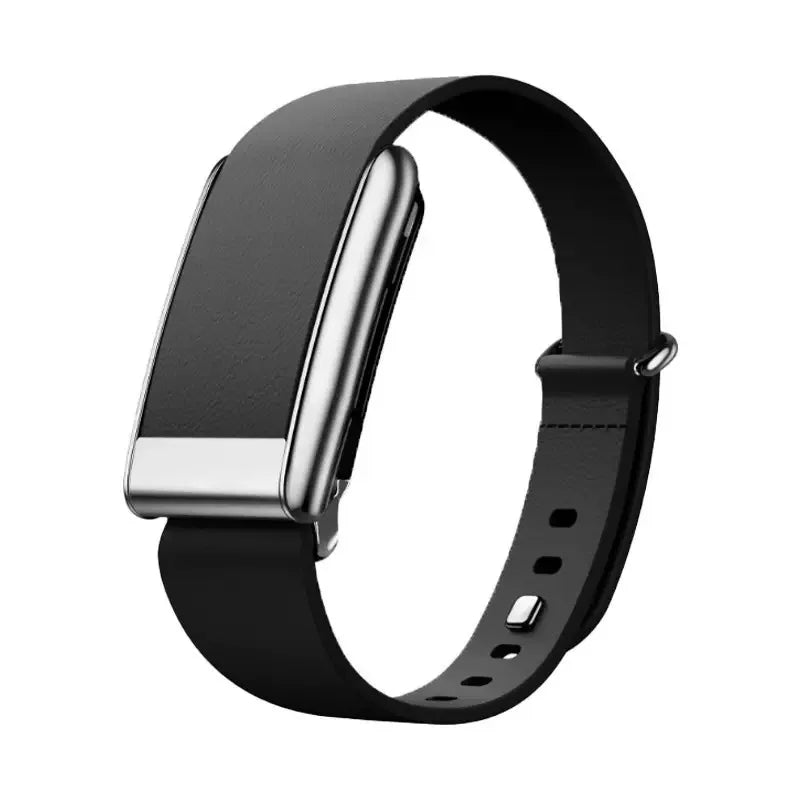 Compatible with Whoop 5.0 Fitness Tracker, featuring a top-layer cowhide leather buckle strap with a bright silver metal U-shape
