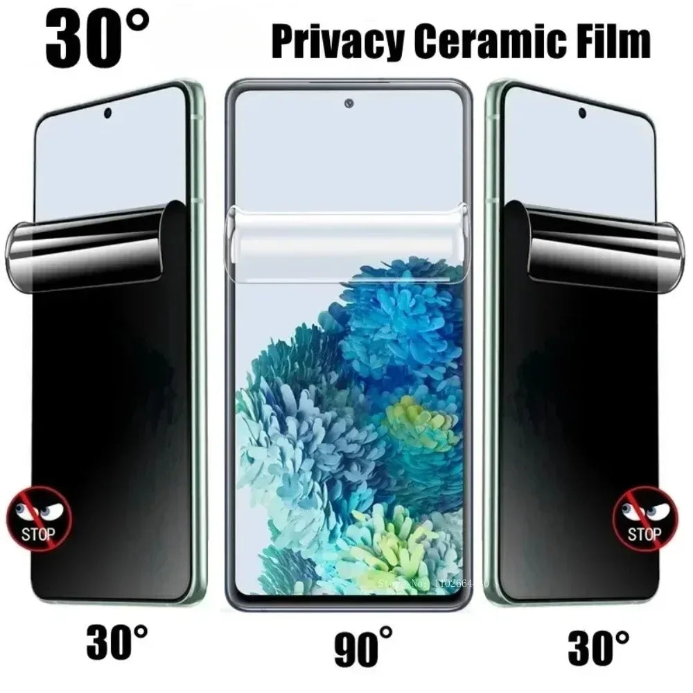 Privacy Screen Protector for Samsung Galaxy - 3 Pack Hydrogel Tidesmit