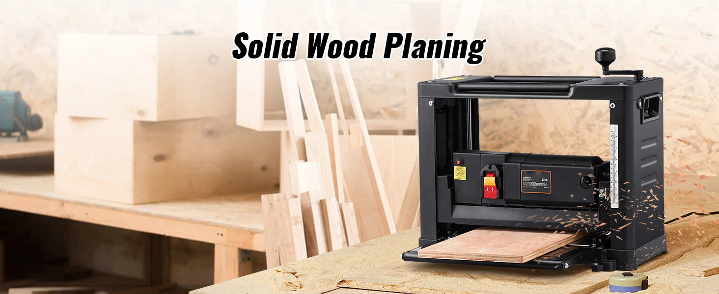 SucceBuy Thickness Planer 13inch Benchtop Planer & Two-Blade 15-Amp 1800W Powerful Motor Low Noise for DIY Woodworking Planing