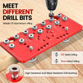 Shelf Pin Jig and Hinge Jig Two-in-One, Self-contained Clamping Function All Metal Shelf Pin Drilling Jig with 1/4" and 5mm Dril