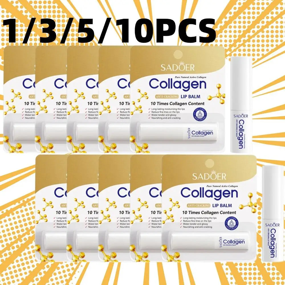 Collagen Lip Balm for Dry Lips - Deep Moisturizing Treatment by Tidesmit Lip Care Tidesmit